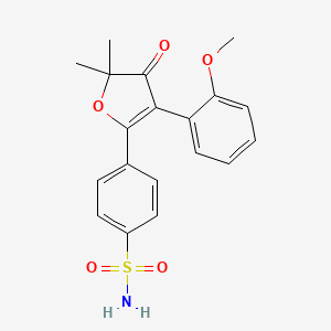 molecular formula C19H19NO5S B13973890 4-(3-(2-Methoxyphenyl)-5,5-dimethyl-4-oxo-4,5-dihydrofuran-2-yl)benzenesulfonamide 