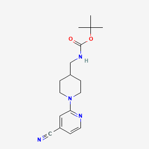 molecular formula C17H24N4O2 B13973949 Tert-butyl ((1-(4-cyanopyridin-2-yl)piperidin-4-yl)methyl)carbamate 