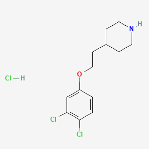 molecular formula C13H18Cl3NO B1397395 4-[2-(3,4-Dichlorophenoxy)ethyl]piperidine hydrochloride CAS No. 158550-34-6