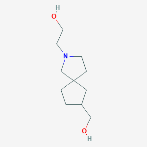 molecular formula C11H21NO2 B13973966 2-(7-(Hydroxymethyl)-2-azaspiro[4.4]nonan-2-yl)ethanol 