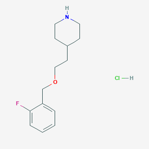 molecular formula C14H21ClFNO B1397402 4-{2-[(2-Fluorobenzyl)oxy]ethyl}piperidine hydrochloride CAS No. 1219980-76-3
