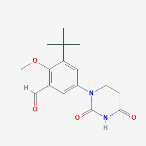 molecular formula C16H20N2O4 B13974046 3-Tert-butyl-5-(2,4-dioxohexahydropyrimidin-1-yl)-2-methoxy-benzaldehyde 