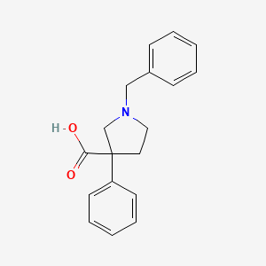 molecular formula C18H19NO2 B13974049 1-Benzyl-3-phenylpyrrolidine-3-carboxylic acid 