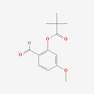 molecular formula C13H16O4 B13974113 2-Formyl-5-methoxyphenyl 2,2-dimethylpropanoate CAS No. 923591-90-6