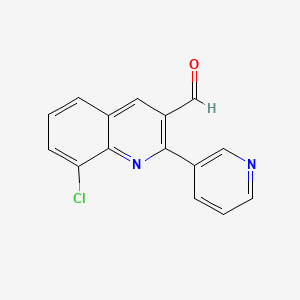 molecular formula C15H9ClN2O B13974154 8-Chloro-2-(pyridin-3-yl)quinoline-3-carbaldehyde 