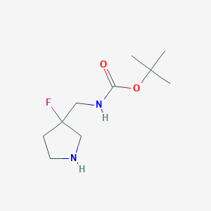 molecular formula C10H19FN2O2 B1397416 tert-butyl N-[(3-fluoropyrrolidin-3-yl)methyl]carbamate CAS No. 872716-26-2