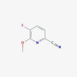 molecular formula C7H5FN2O B13974185 2-Pyridinecarbonitrile, 5-fluoro-6-methoxy- 