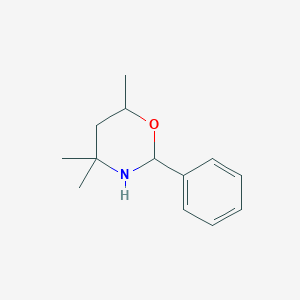 molecular formula C13H19NO B13974197 4,4,6-Trimethyl-2-phenyl-1,3-oxazinane CAS No. 31771-33-2