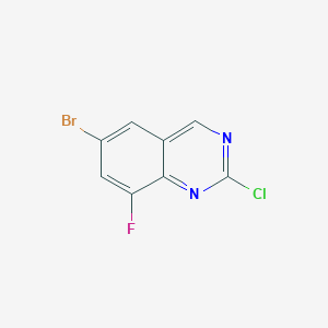 molecular formula C8H3BrClFN2 B1397423 6-Bromo-2-chloro-8-fluoroquinazoline CAS No. 953039-25-3