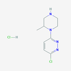 molecular formula C9H14Cl2N4 B13974257 3-Chloro-6-(2-methylpiperazin-1-yl)pyridazine hydrochloride 