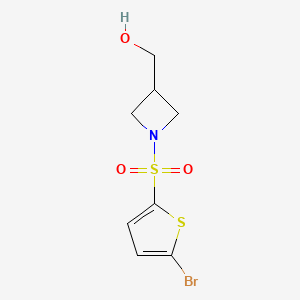 molecular formula C8H10BrNO3S2 B13974346 (1-((5-Bromothiophen-2-yl)sulfonyl)azetidin-3-yl)methanol 