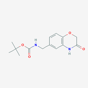 molecular formula C14H18N2O4 B13974358 tert-butyl ((3-oxo-3,4-dihydro-2H-benzo[b][1,4]oxazin-6-yl)methyl)carbamate 