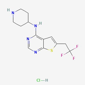 N-(piperidin-4-yl)-6-(2,2,2-trifluoroethyl)thieno[2,3-d]pyrimidin-4-amine hydrochloride