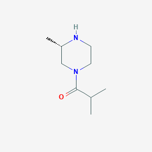 molecular formula C9H18N2O B1397439 2-甲基-1-[(3S)-3-甲基哌嗪-1-基]丙酮 CAS No. 1568187-51-8