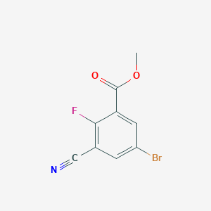 molecular formula C9H5BrFNO2 B1397448 Methyl 5-bromo-3-cyano-2-fluorobenzoate CAS No. 1807076-95-4