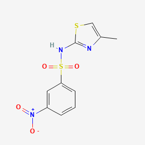 molecular formula C10H9N3O4S2 B13974497 Benzenesulfonamide, N-(4-methyl-2-thiazolyl)-3-nitro- CAS No. 103274-49-3