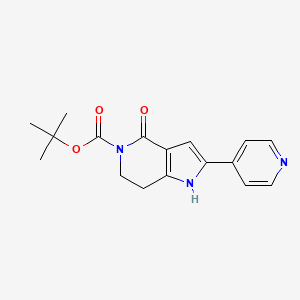 molecular formula C17H19N3O3 B13974498 Tert-butyl 4-oxo-2-pyridin-4-yl-1,4,6,7-tetrahydro-pyrrolo[3,2-c]pyridine-5-carboxylate 