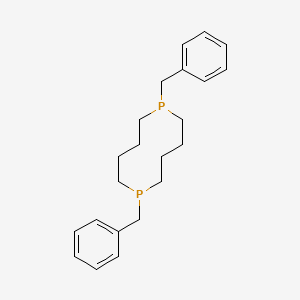 molecular formula C22H30P2 B13974511 1,6-Dibenzyl-1,6-diphosphecane CAS No. 61142-49-2