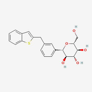 molecular formula C21H22O5S B13974542 (2S,3R,4R,5S,6R)-2-(3-(benzo[b]thiophen-2-ylmethyl)phenyl)-6-(hydroxymethyl)tetrahydro-2H-pyran-3,4,5-triol 