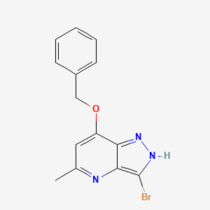 molecular formula C14H12BrN3O B1397459 7-(benzyloxy)-3-bromo-5-methyl-1H-pyrazolo[4,3-b]pyridine CAS No. 884503-95-1