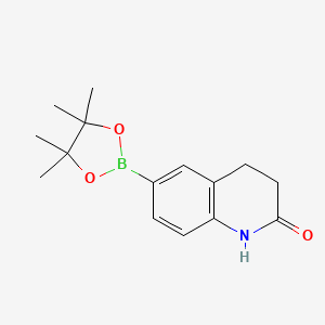 molecular formula C15H20BNO3 B1397460 6-(4,4,5,5-Tetramethyl-1,3,2-dioxaborolan-2-yl)-3,4-dihydrochinolin-2(1H)-on CAS No. 400620-72-6