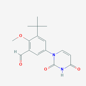 molecular formula C16H18N2O4 B13974613 3-(tert-butyl)-5-(2,4-dioxo-3,4-dihydropyrimidin-1(2H)-yl)-2-methoxybenzaldehyde 