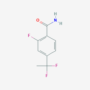 molecular formula C9H8F3NO B13974643 4-(1,1-Difluoroethyl)-2-fluoro-benzamide 