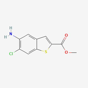 molecular formula C10H8ClNO2S B13974664 Methyl 5-amino-6-chlorobenzo[b]thiophene-2-carboxylate 