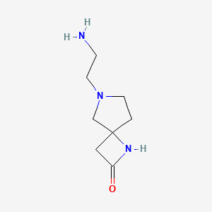 molecular formula C8H15N3O B13974677 6-(2-Aminoethyl)-1,6-diazaspiro[3.4]octan-2-one 