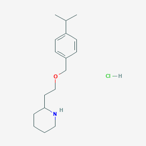 molecular formula C17H28ClNO B1397473 4-Isopropylbenzyl 2-(2-piperidinyl)ethyl ether hydrochloride CAS No. 1220031-33-3