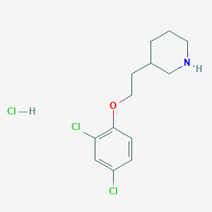 molecular formula C13H18Cl3NO B1397475 3-[2-(2,4-Dichlorophenoxy)ethyl]piperidine hydrochloride CAS No. 1219981-21-1