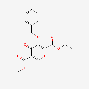 molecular formula C18H18O7 B13974763 diethyl 3-(benzyloxy)-4-oxo-4H-pyran-2,5-dicarboxylate 