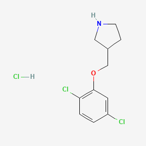 molecular formula C11H14Cl3NO B1397477 3-[(2,5-Dichlorophenoxy)methyl]pyrrolidine hydrochloride CAS No. 1220031-67-3