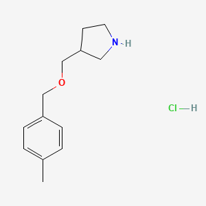 molecular formula C13H20ClNO B1397479 3-{[(4-甲基苄基)氧基]甲基}吡咯烷盐酸盐 CAS No. 1219971-92-2