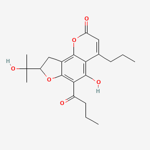 8,9-Dihydro-5-hydroxy-8-(1-hydroxy-1-methylethyl)-6-(1-oxobutyl)-4-propyl-2H-furo[2,3-h]-1-benzopyran-2-one