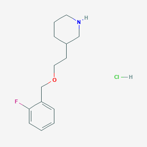 molecular formula C14H21ClFNO B1397483 3-{2-[(2-Fluorobenzyl)oxy]ethyl}piperidine hydrochloride CAS No. 1220028-82-9