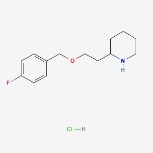 molecular formula C14H21ClFNO B1397484 2-{2-[(4-氟苯甲基)氧基]乙基}哌啶盐酸盐 CAS No. 1219968-09-8