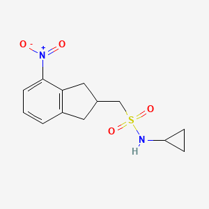 N-cyclopropyl-1-(4-nitro-2,3-dihydro-1H-inden-2-yl)methanesulfonamide