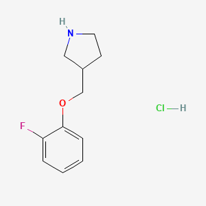 molecular formula C11H15ClFNO B1397487 3-[(2-Fluorophenoxy)methyl]pyrrolidine hydrochloride CAS No. 1219981-26-6