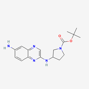 molecular formula C17H23N5O2 B13974879 tert-Butyl 3-((6-aminoquinoxalin-2-yl)amino)pyrrolidine-1-carboxylate 