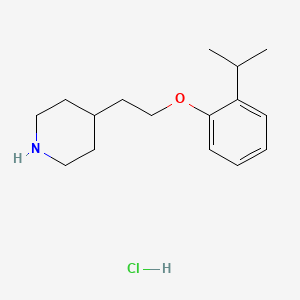 molecular formula C16H26ClNO B1397490 4-[2-(2-异丙基苯氧基)乙基]哌啶盐酸盐 CAS No. 1220028-74-9