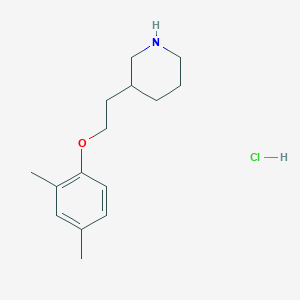 molecular formula C15H24ClNO B1397491 3-[2-(2,4-Dimethylphenoxy)ethyl]piperidine hydrochloride CAS No. 1220019-97-5