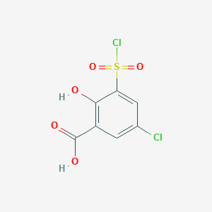 molecular formula C7H4Cl2O5S B13974923 5-Chloro-3-(chlorosulfonyl)-2-hydroxybenzoic acid CAS No. 62547-34-6