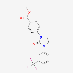 Benzoic acid, 4-[2-oxo-3-[3-(trifluoromethyl)phenyl]-1-imidazolidinyl]-, methyl ester