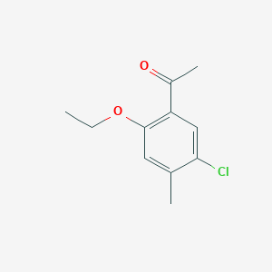 molecular formula C11H13ClO2 B13974989 1-(5-Chloro-2-ethoxy-4-methylphenyl)ethanone 