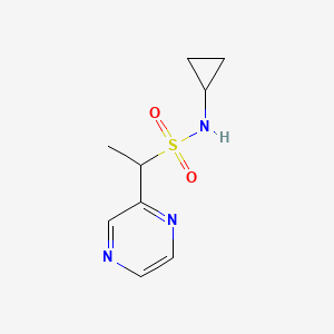 molecular formula C9H13N3O2S B13975000 N-cyclopropyl-1-(pyrazin-2-yl)ethanesulfonamide 