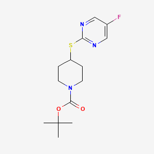 molecular formula C14H20FN3O2S B13975025 4-(5-Fluoro-pyrimidin-2-ylsulfanyl)-piperidine-1-carboxylic acid tert-butyl ester 