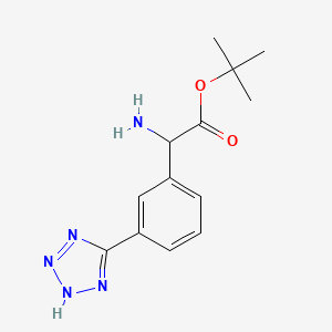 molecular formula C13H17N5O2 B13975034 tert-butyl 2-amino-2-[3-(2H-tetrazol-5-yl)phenyl]acetate 