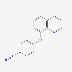 molecular formula C16H10N2O B13975063 Benzonitrile, 4-(8-quinolinyloxy)- CAS No. 860004-36-0