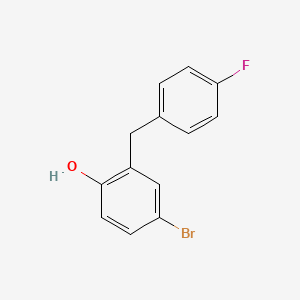 molecular formula C13H10BrFO B13975097 4-Bromo-2-(4-fluorobenzyl)phenol 